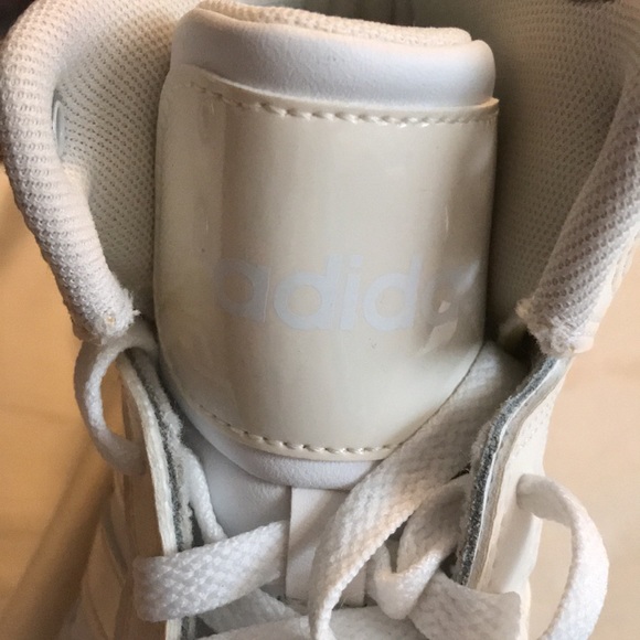 adidas NEO Raleigh Mid, Rare White & Cream, White on White Leopard Trim Athletic - Picture 11 of 16